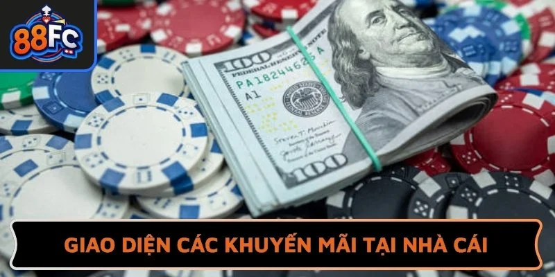 Giao diện các chương trình khuyến mãi tại nhà cái